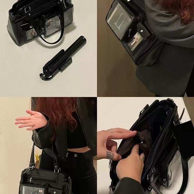 Transparent Motorcycle Cartoon Two-dimensional Storage Bracket Women's Shoulder Bag