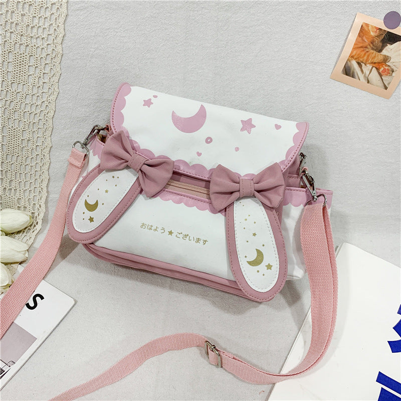 Cute Canvas Female Uniform Versatile Bow Shoulder Bags