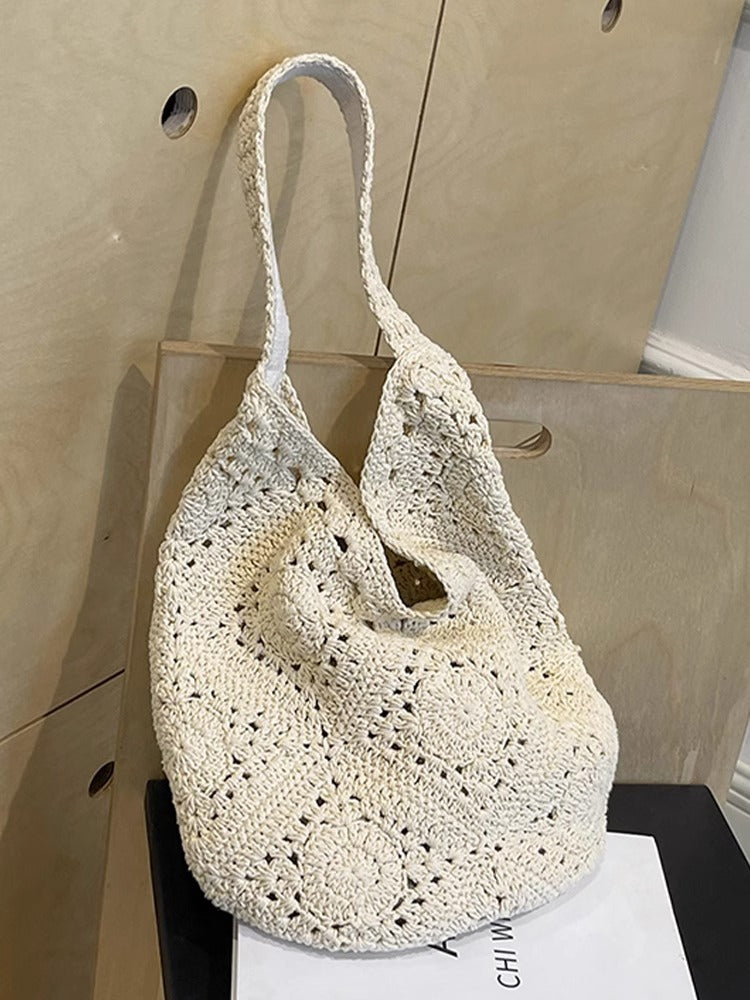 Women's Straw Woven Beach Knitted Large Capacity Women's Shoulder Bag