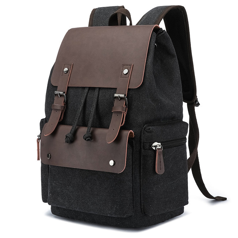 Leather Fashion Preppy Style Couple Computer Leisure Backpack