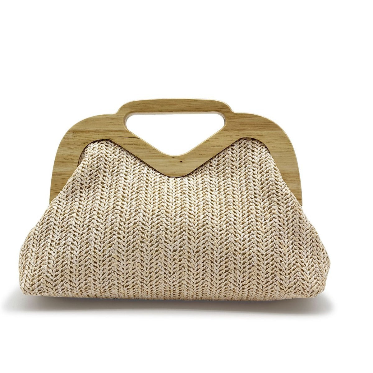 Women's Summer Main Push Wooden Banquet Hand Straw Dinner Bag