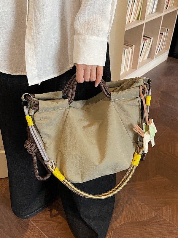 Capacity Waterproof Nylon Cloth College Solid Women's Shoulder Bag