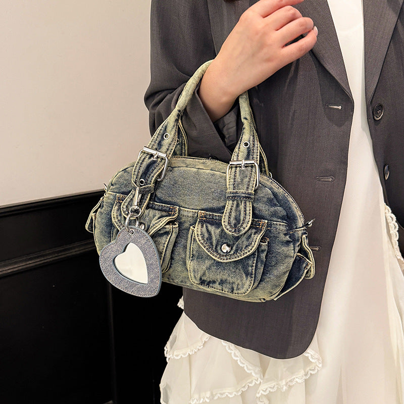Women's Advanced Texture Washed Denim Fashion Retro Hot Women's Messenger Bag