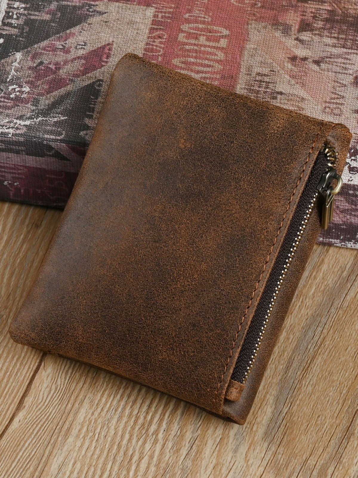 Men's Ancient Hipster Genuine Leather Vertical Fashion Vintage Cowhide Men's Wallets