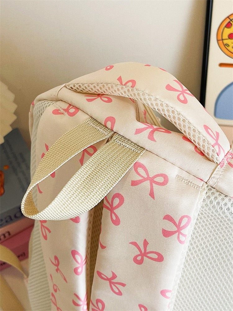 For College Large Capacity Bowknot Full Printing Leisure Backpack