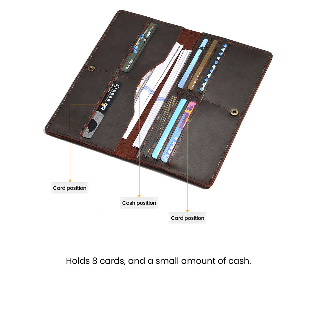 Men's Leather For Man High-grade Long Simple Vertical Purses