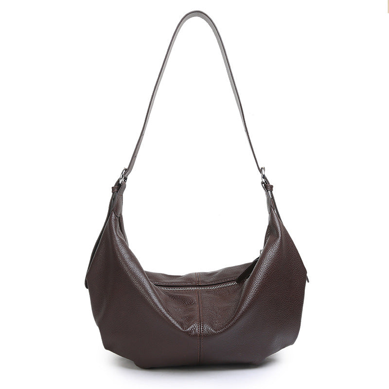 Commuter Genuine Leather Fashion Underarm Versatile Texture Retro Women's Shoulder Bag