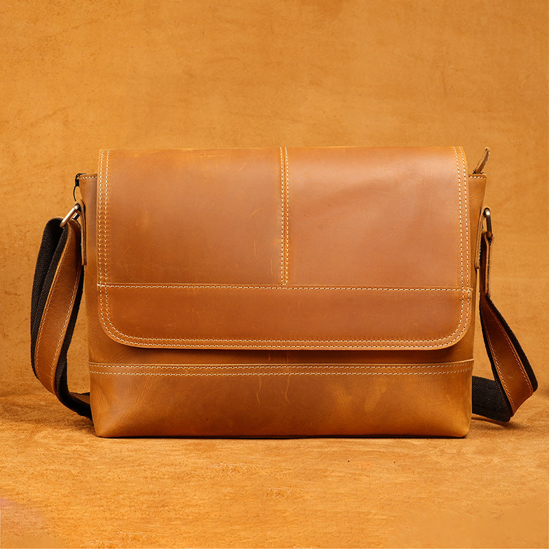 Crazy Horse Leather Simple Genuine Personality Bags