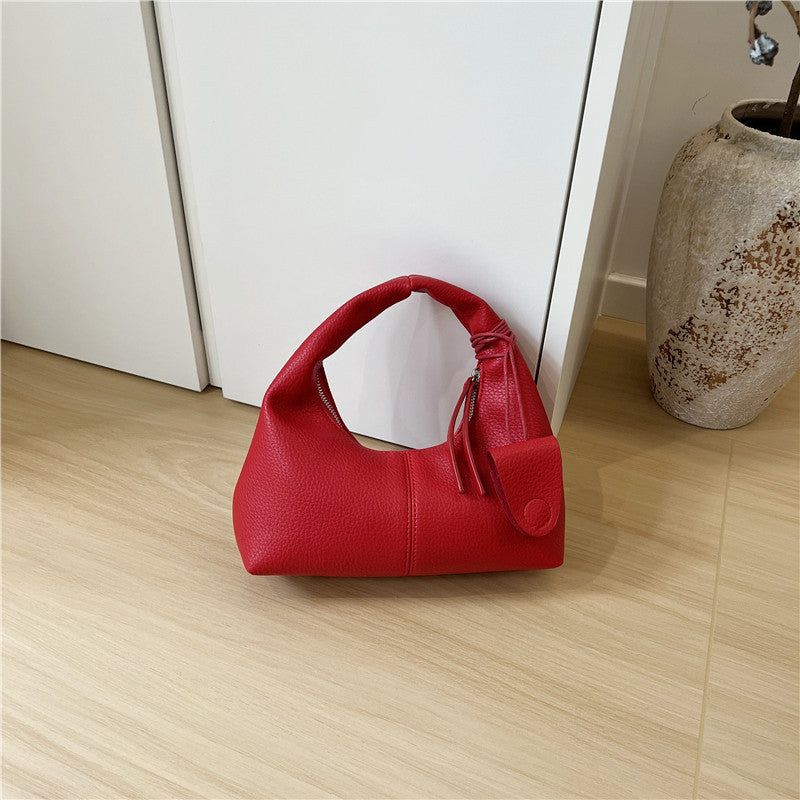 Cabinet Retro Simple Lychee Pattern Korean Style Fashion Soft Leather Leisure Backpack