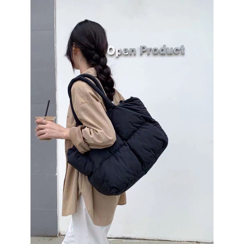 Puff Cotton Pillow Down Versatile Large Capacity Women's Shoulder Bag