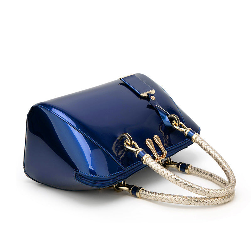 Versatile Women's Patent Leather Glossy Bridal Handbags