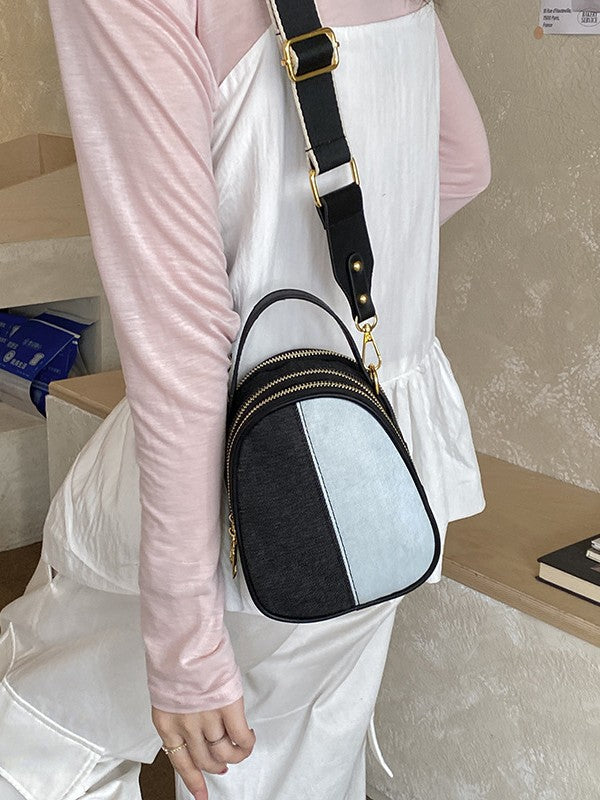 Women's Denim Stitching Contrast Color Light Luxury Women's Messenger Bag