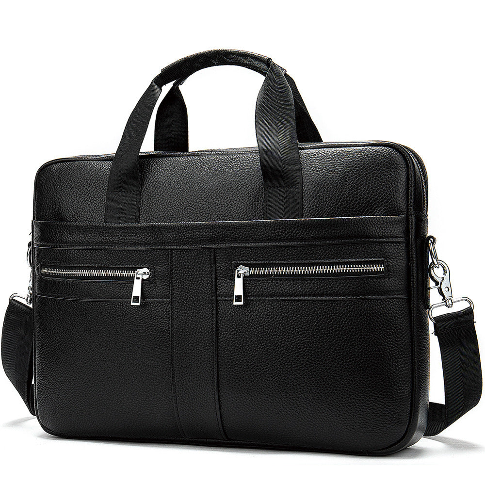 Men's Business Leather High-grade First Layer Cowhide Portable Commuter Men's Briefcase