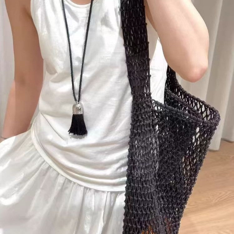 Fashionable Hand-woven Cold Net Pocket Vacation Women's Messenger Bag