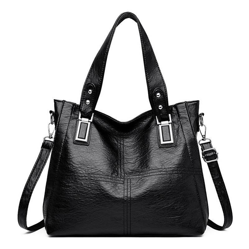 Women's Spring Large Capacity Soft Leather Mother Trendy Tote Bag