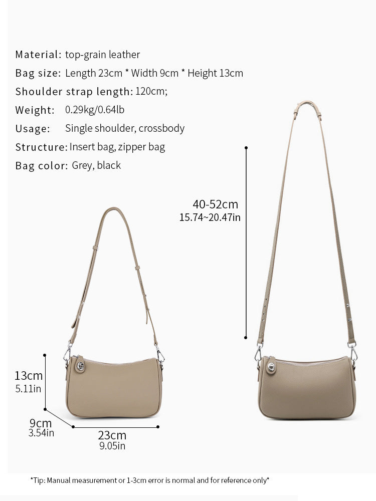 Women's Retro Trendy Soft Cowhide Mahjong Underarm Genuine Bags