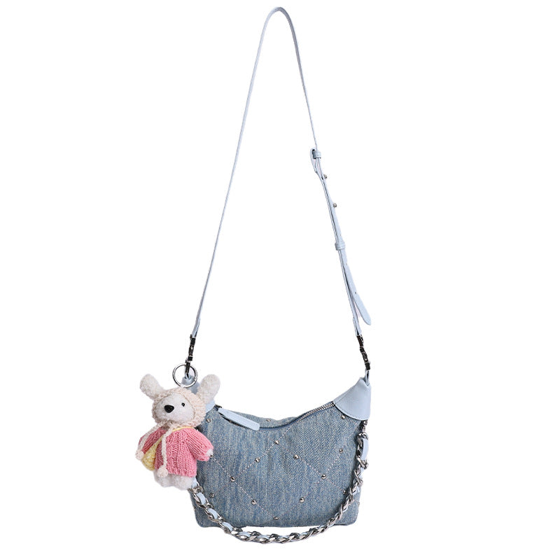 Women's Denim Underarm Light Luxury Minority Commuter Women's Shoulder Bag