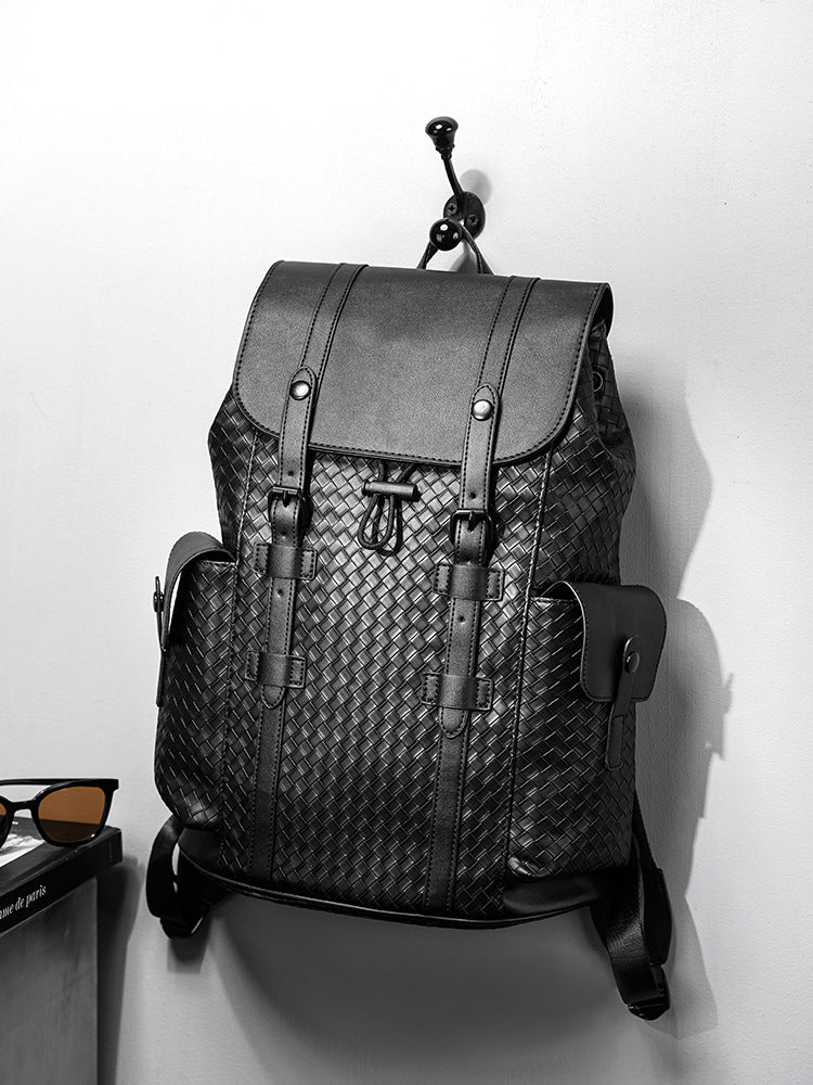Men's Fashionable Woven British Style Large Capacity Backpacks
