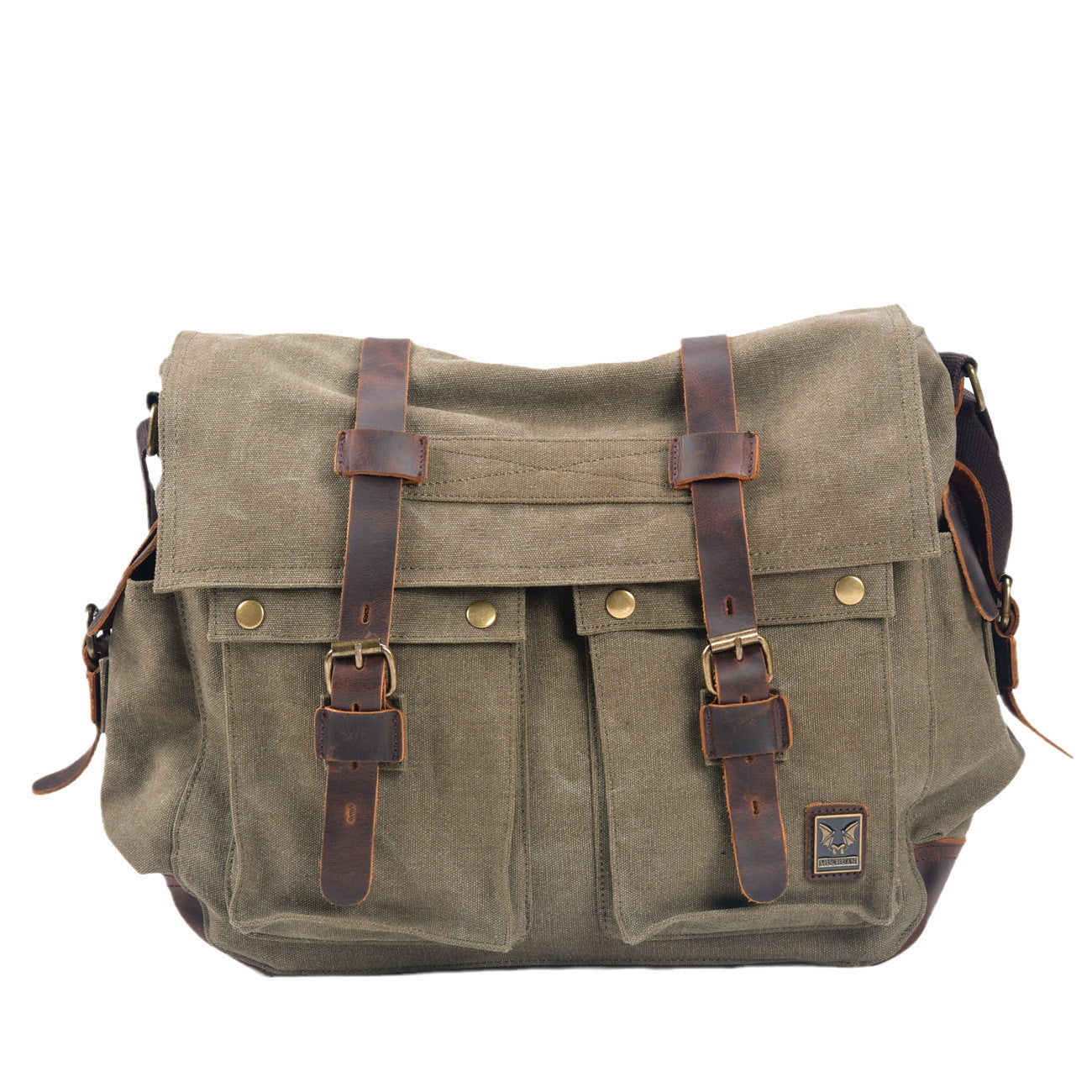 Comfortable Retro Canvas Leather Outdoors Commute Men's Shoulder Bag