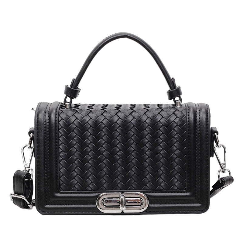 Women's Style Chain Fashion Woven Versatile Contrast Small Square Bag