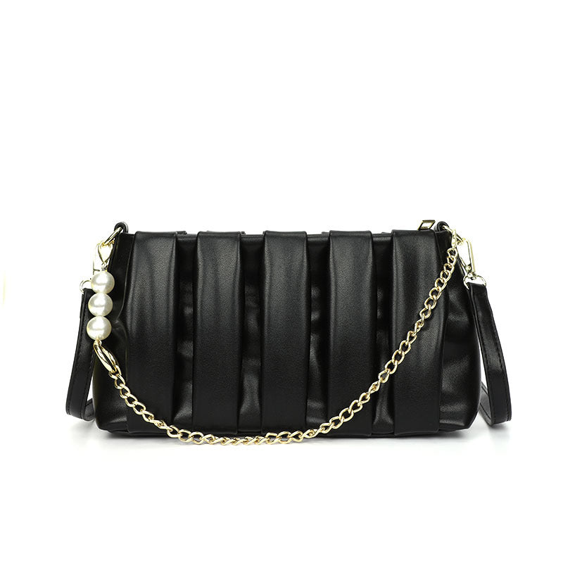 Women's Pleated Soft Leather Versatile Chain Cloud Women's Messenger Bag