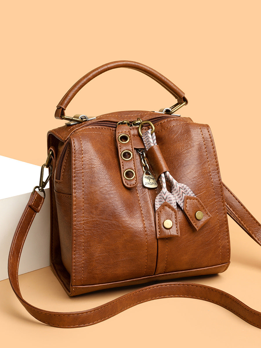 Women's Winter Fashion Soft Leather Pillow Women's Messenger Bag
