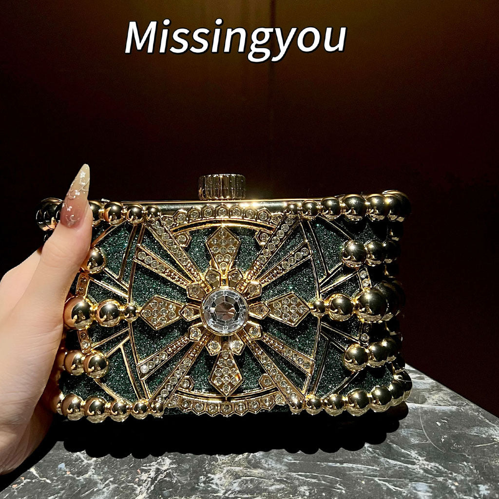 Women's Affordable Luxury Style Super Flash Party Clutch Vintage Dinner Bag