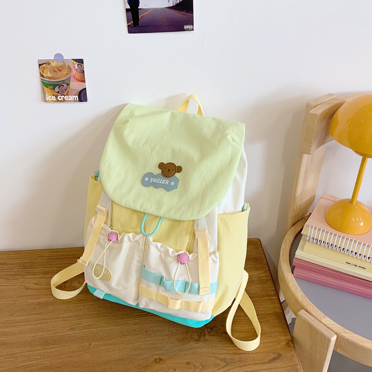 Mori Style Good-looking Fresh Sweet Contrast Color Dopamine Junior Leisure Backpack