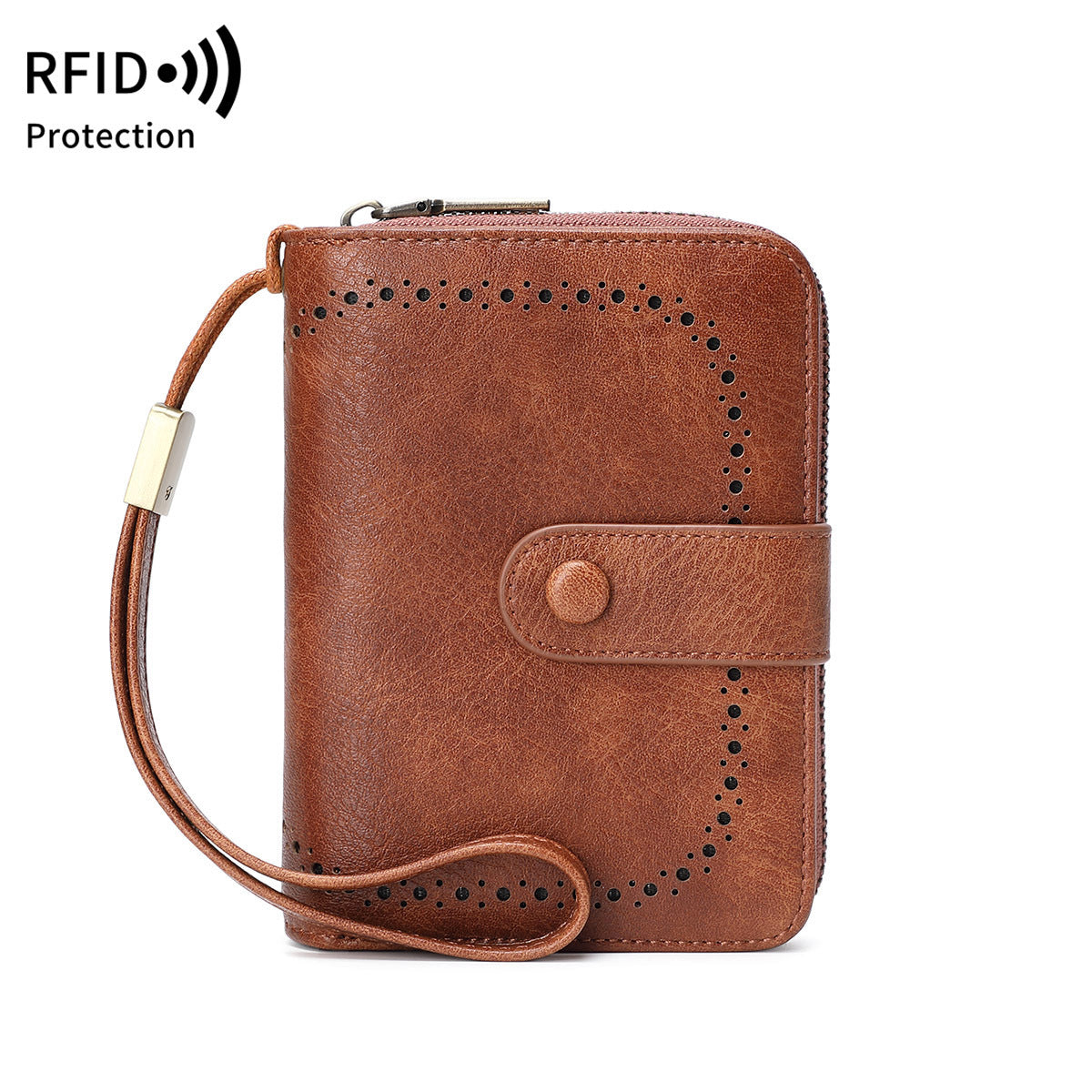 Women's Swiping Oil Wax Leather Retro Expanding Ladies Wallet