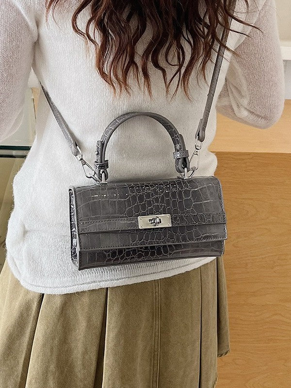 Women's Advanced Texture Fashion Crocodile Pattern Kelly Portable Pouch Trendy Bags