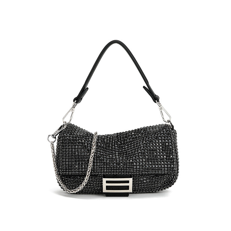 Rhinestone Flip Underarm Full Diamond Hand Holding Chain Bags