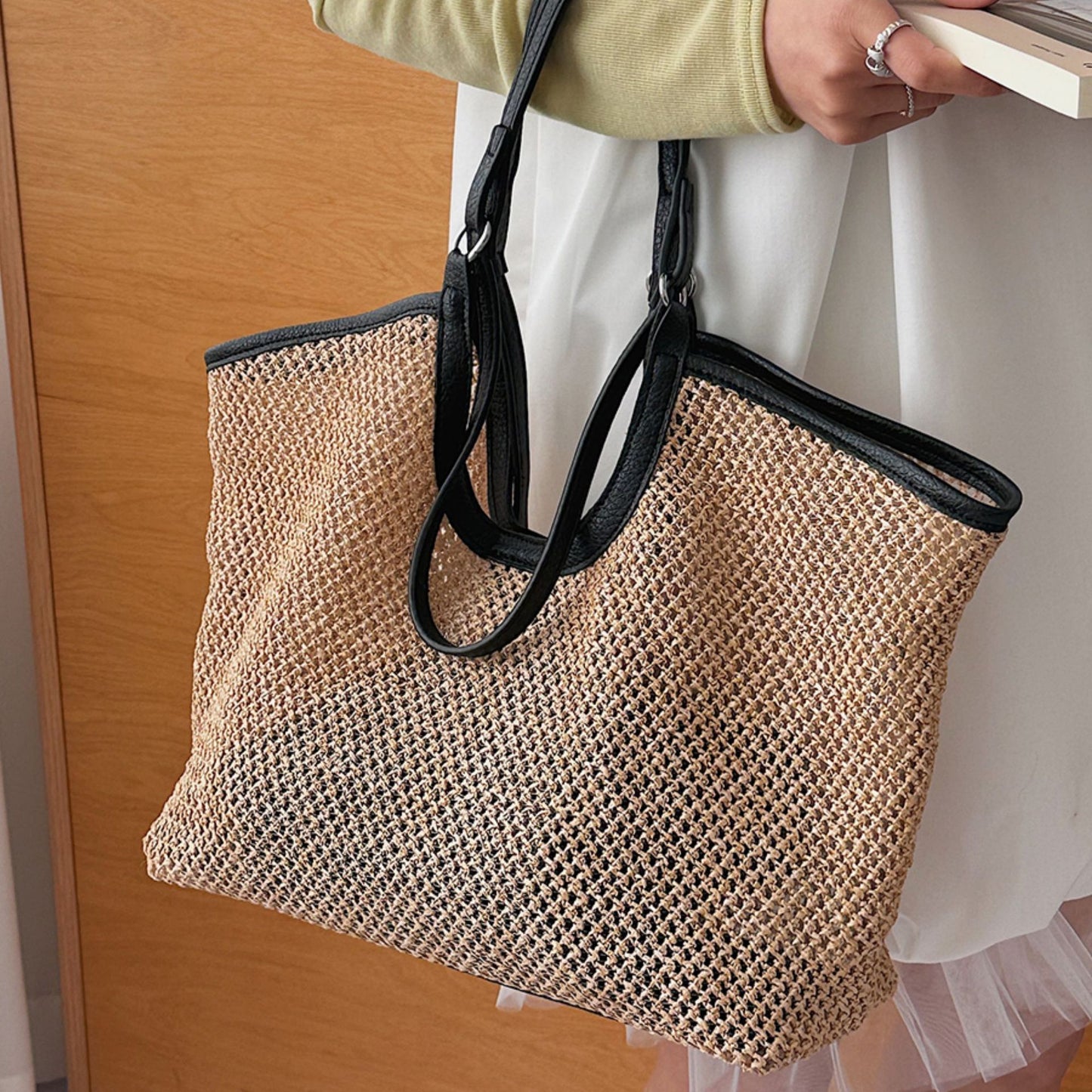 Weaving Large Capacity Female Western Style Tote Bags