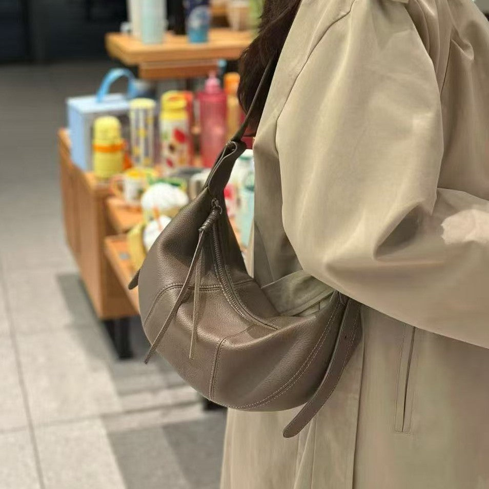 Women's Genuine Leather Underarm Large Capacity Dumpling Shoulder Bags