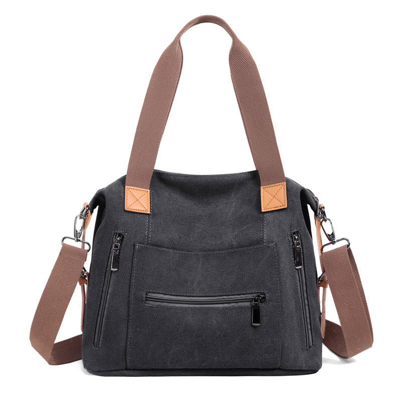 Women's Spring Simple Fashion Large Capacity Canvas Trendy Shoulder Bags