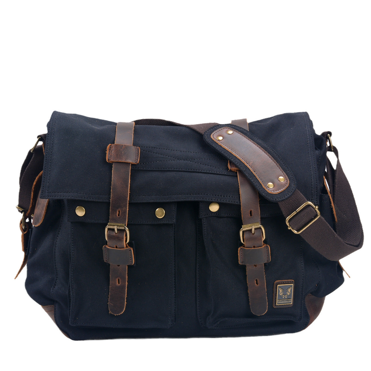 Comfortable Retro Canvas Leather Outdoors Commute Men's Shoulder Bag