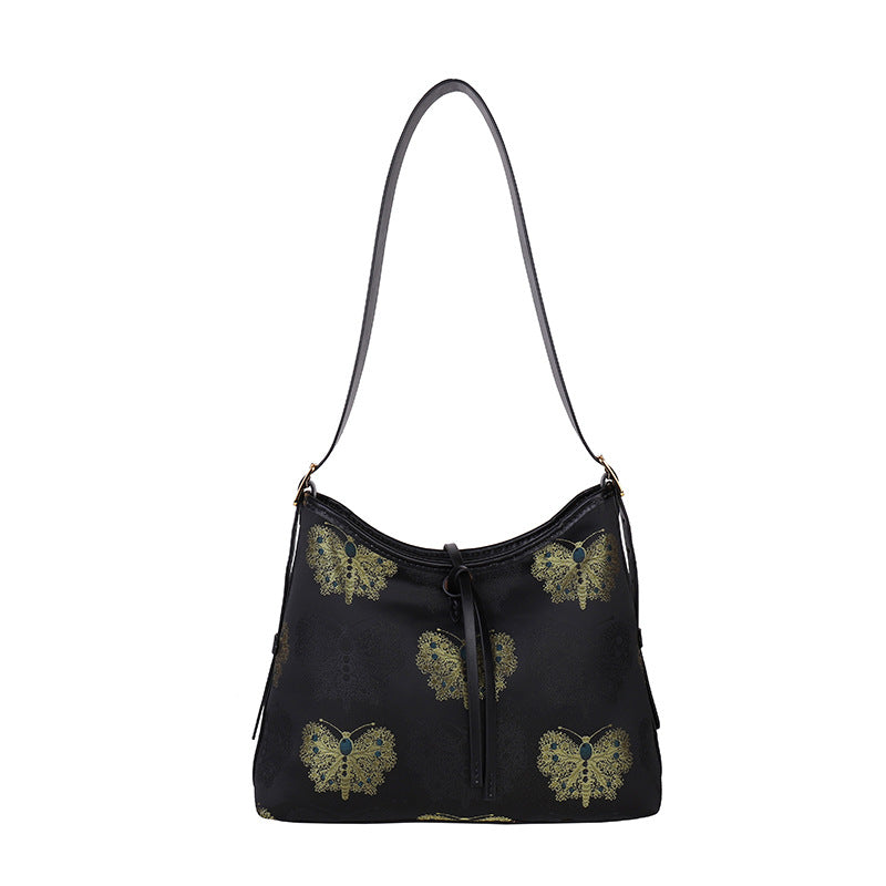 Material Homemade Chinese Style Large Capacity Women's Shoulder Bag