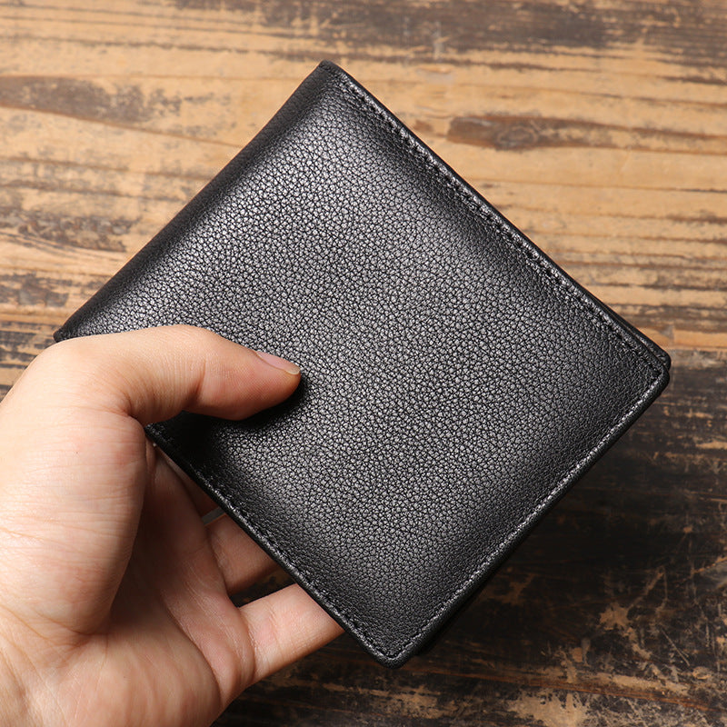 Men's & Women's Crazy Horse Leather Short Genuine Can Purses