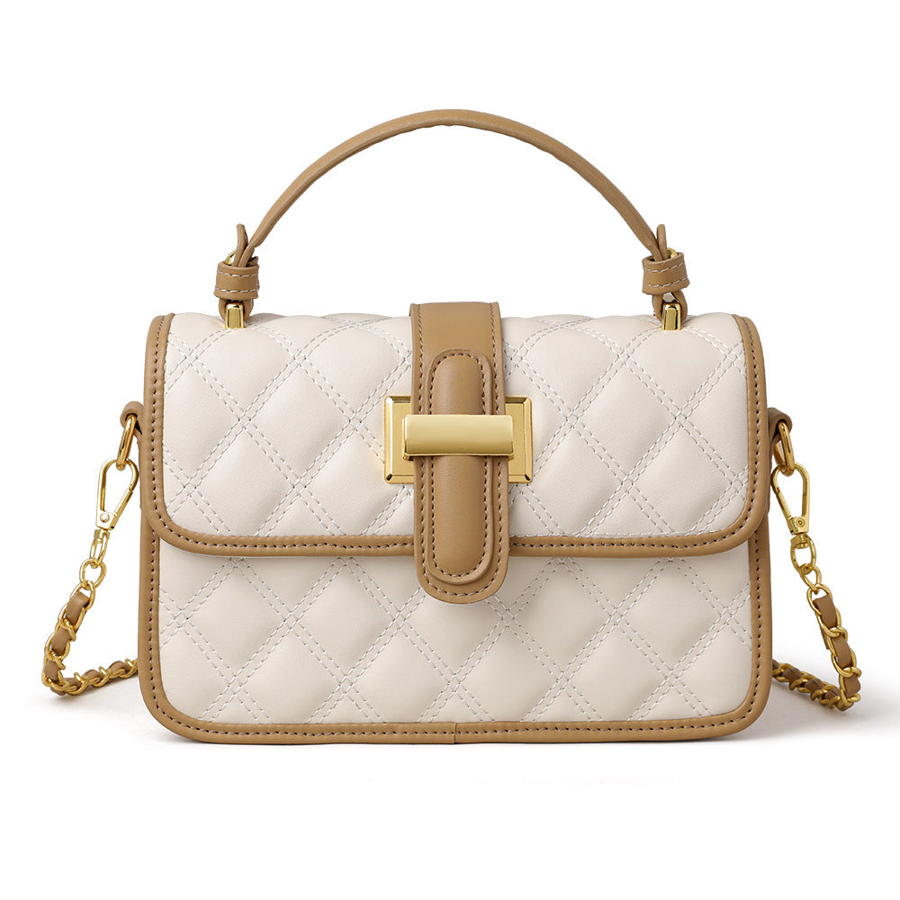 Women's Popular Spring Fashion Elegant Rhombus Chain Small Square Bag