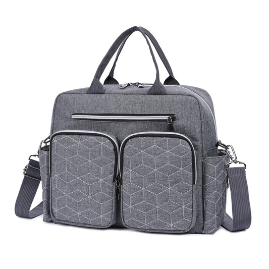 Women's Horizontal Double Pocket Diaper Embroidery Thread Style Lightweight Mummy Bag
