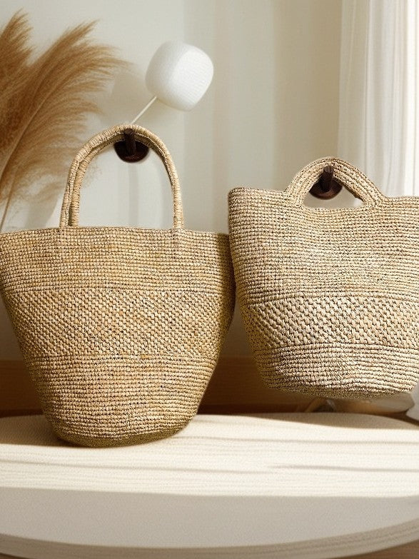 Women's Raffia Portable Hand Crocheting Woven Seaside Vacation Women's Handbag