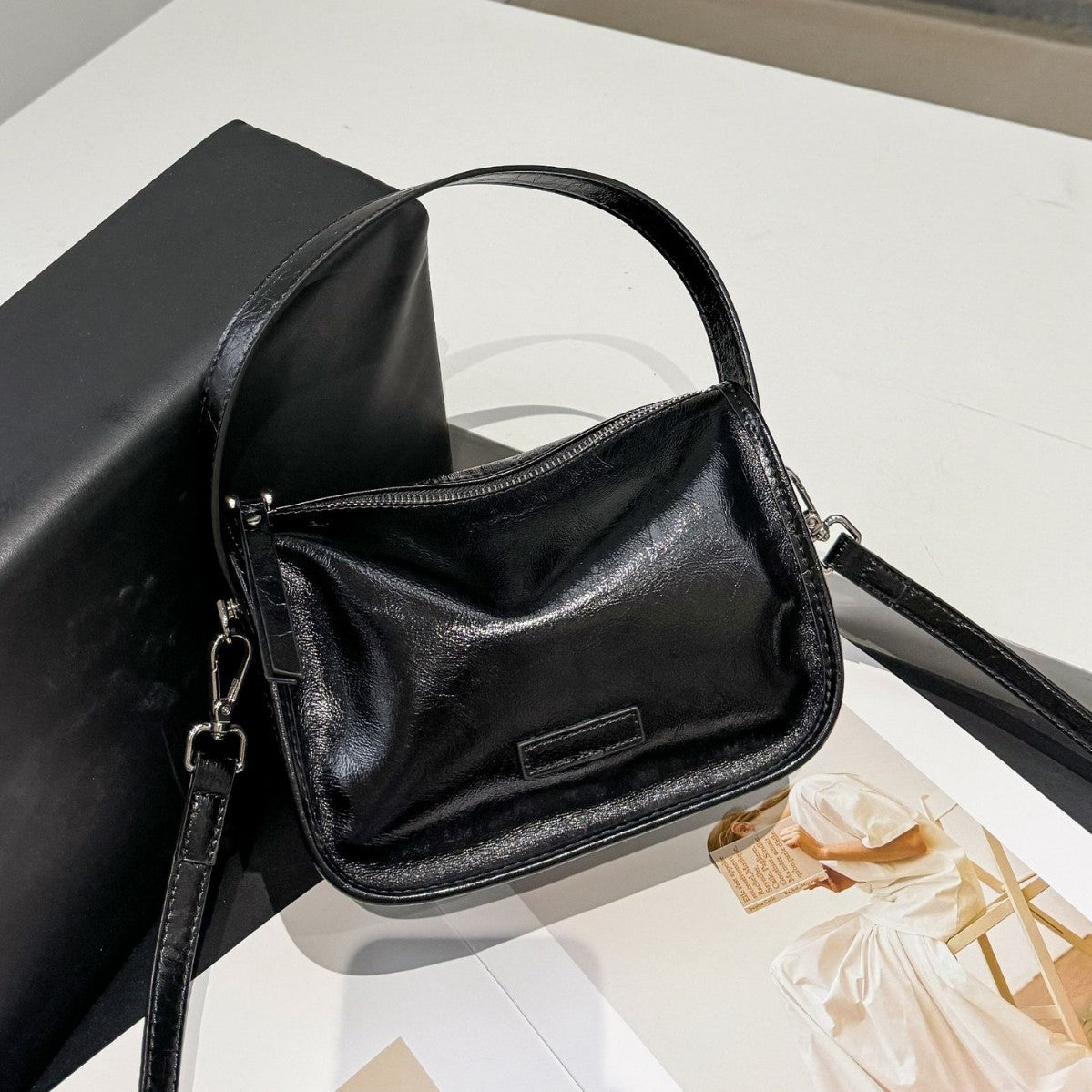 Women's First Layer Leather Fashion Simple Shopping Shell Practical Women's Shoulder Bag