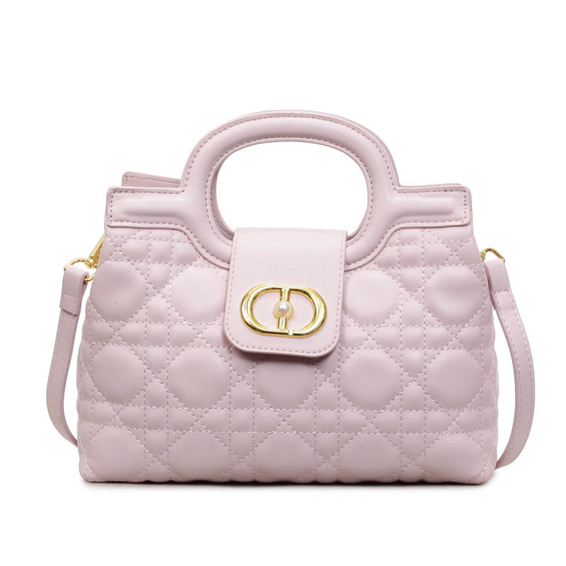 Thread Diamond Chain Fashion Genuine Leather Pearl Hand Light Bags