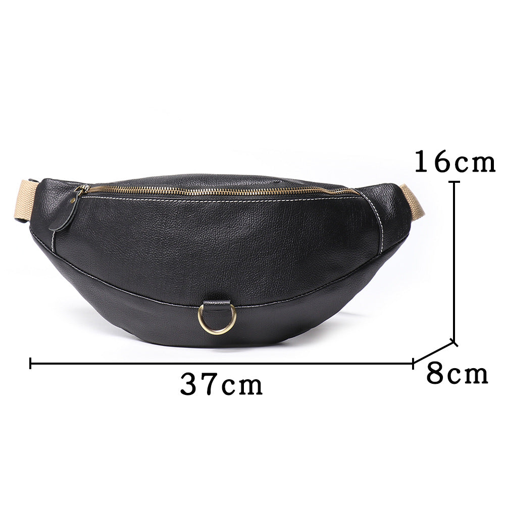 Men's Leather Top Layer Large Capacity Mobile Bags