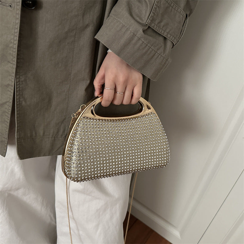 Banquet Diamond Fashion Magnetic Chain Clutch Dinner Bag