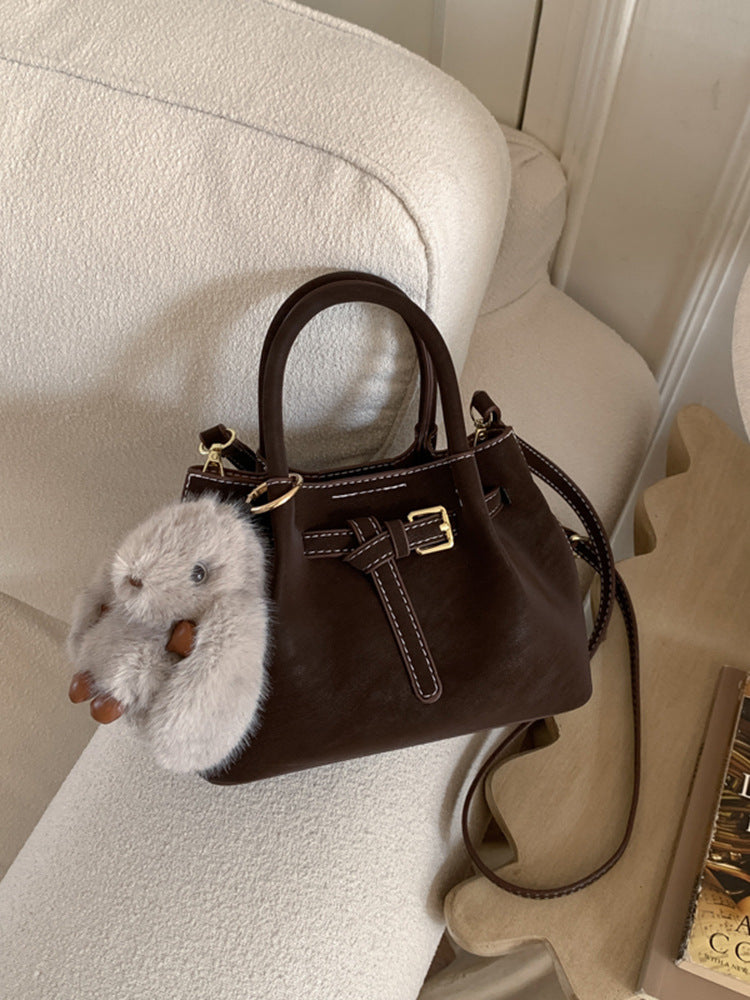 Pretty Women's Retro Simple Fashion Textured Women's Shoulder Bag