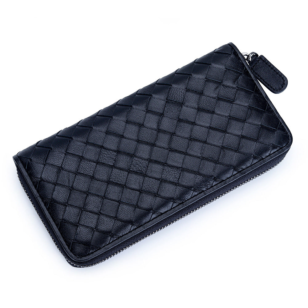 Women's Genuine Leather Long Large Capacity Multiple Slots Zipper Bags