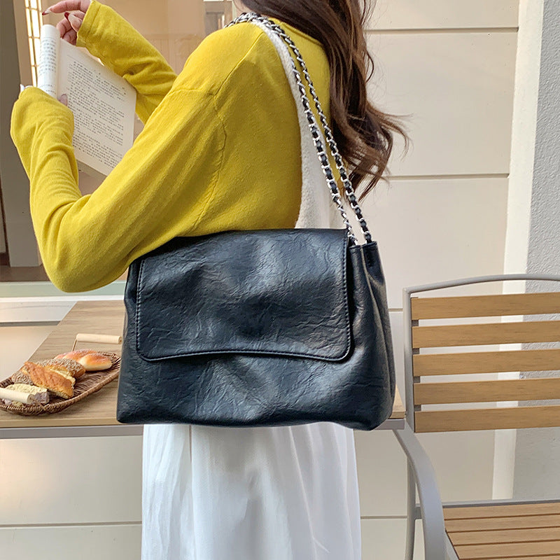 Women's Large Capacity Korean Fashion Commuter High-grade Chain Small Square Bag