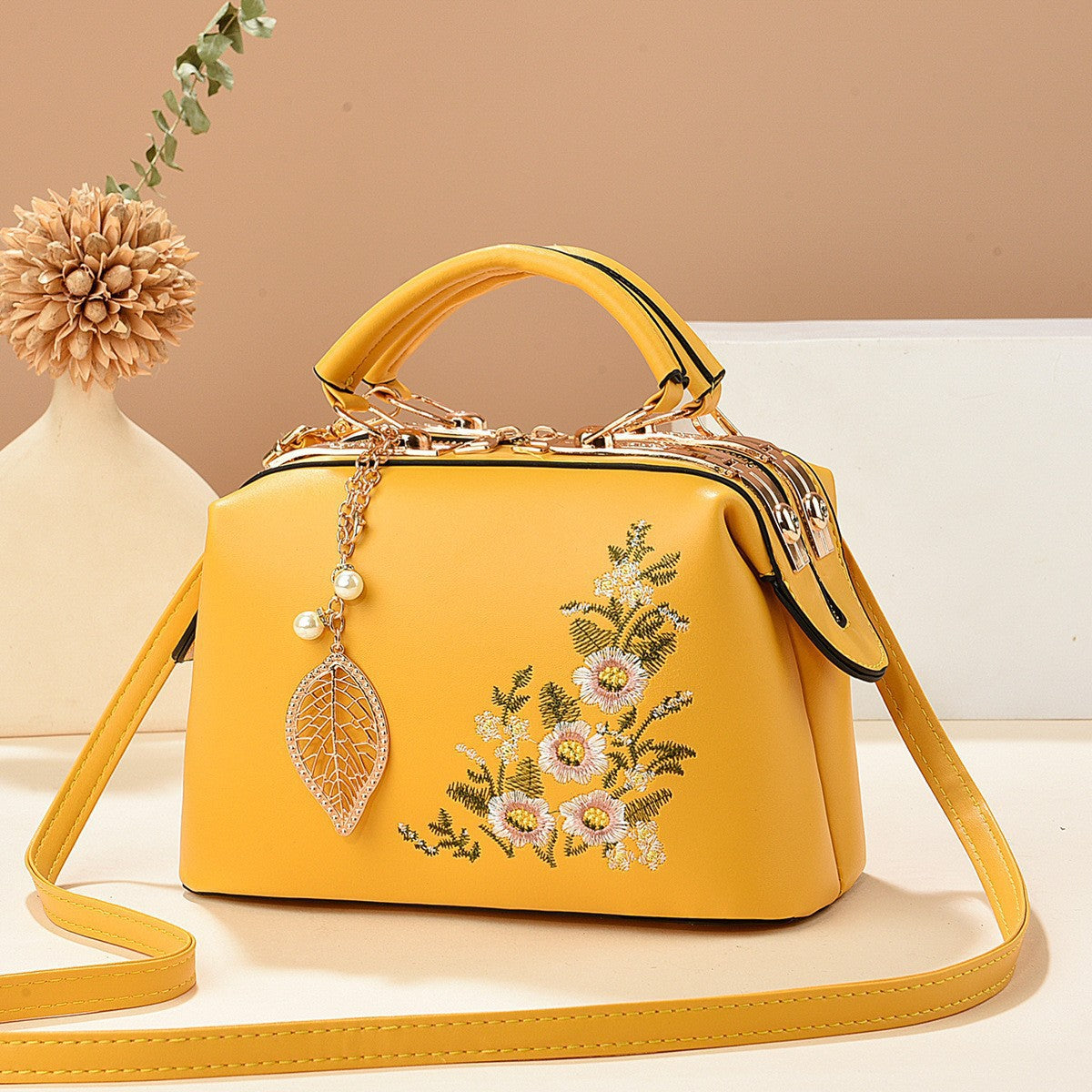Elegant Slouchy Women's Fashionable Embroidered Quality Bags
