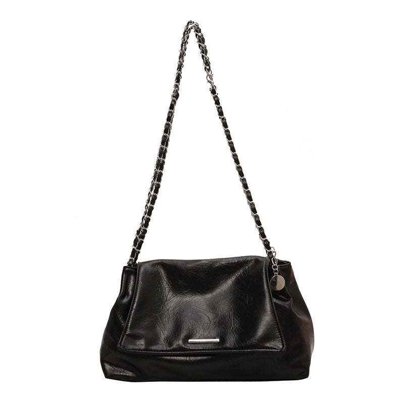 Women's Large Capacity Soft Leather Korean Style Fashion Commuter Idle Chain Women's Shoulder Bag
