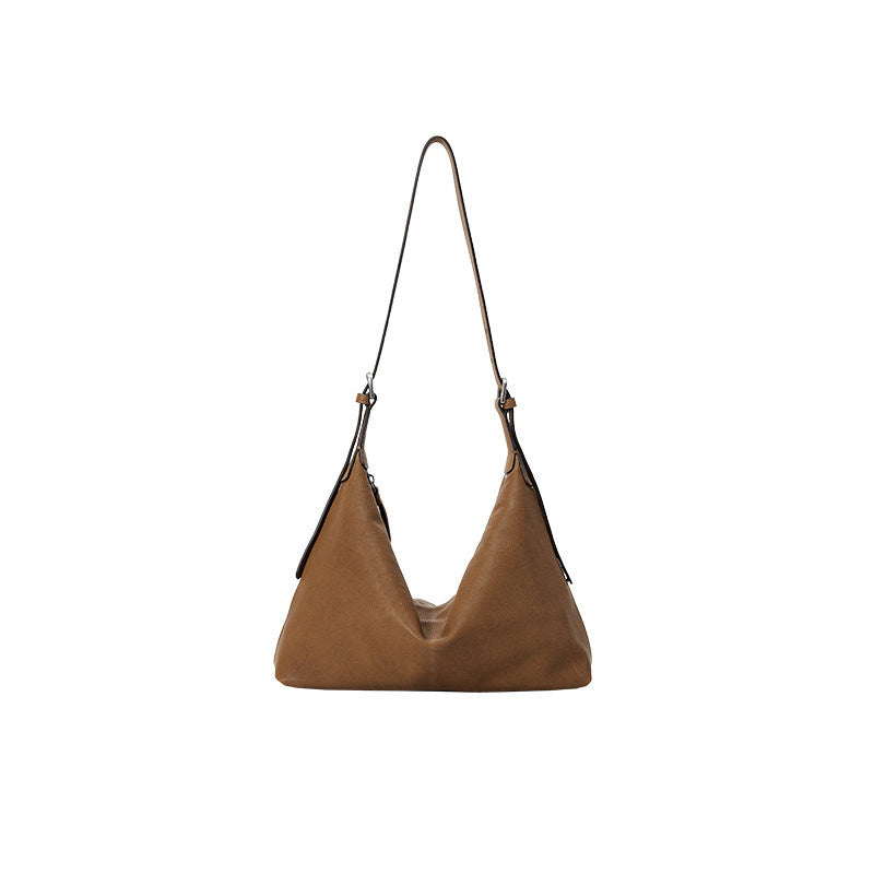 Women's Tanning Leather Sheepskin Binaural Large Capacity Bags